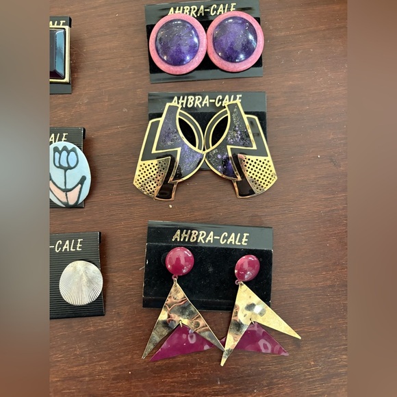 Ahbra-Cale Earring Set with Various Colors - 11 pairs - Vintage - Picture 4 of 5